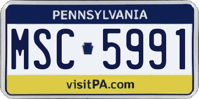 PA license plate MSC5991