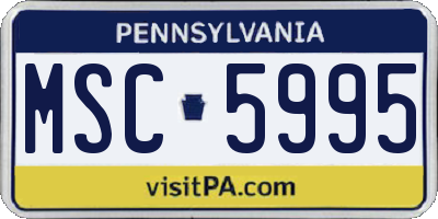 PA license plate MSC5995