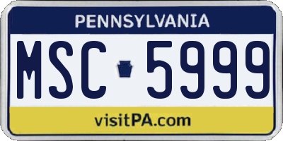 PA license plate MSC5999