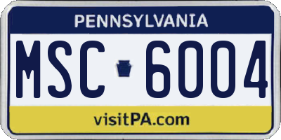 PA license plate MSC6004