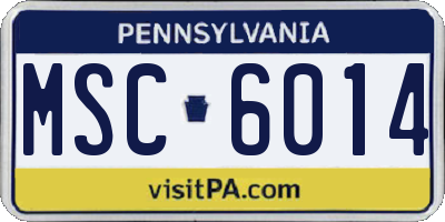 PA license plate MSC6014