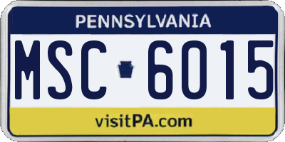 PA license plate MSC6015