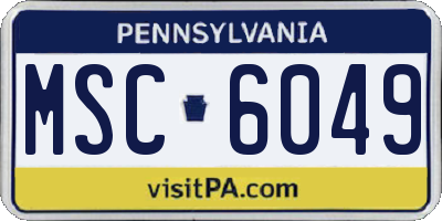 PA license plate MSC6049