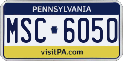 PA license plate MSC6050