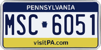 PA license plate MSC6051
