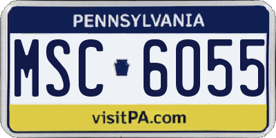 PA license plate MSC6055