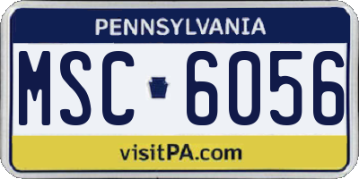 PA license plate MSC6056