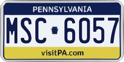 PA license plate MSC6057