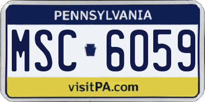PA license plate MSC6059
