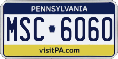 PA license plate MSC6060