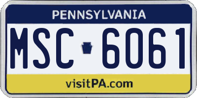 PA license plate MSC6061