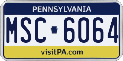 PA license plate MSC6064