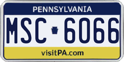 PA license plate MSC6066