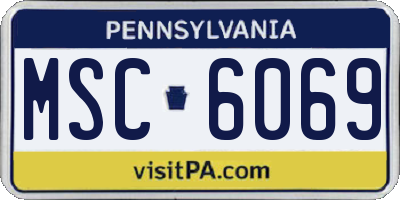 PA license plate MSC6069