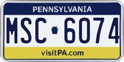 PA license plate MSC6074