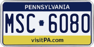 PA license plate MSC6080