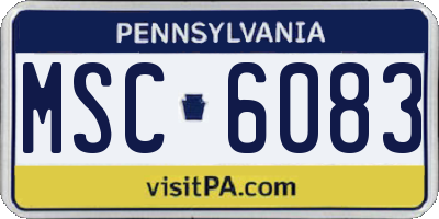 PA license plate MSC6083