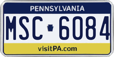 PA license plate MSC6084
