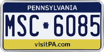 PA license plate MSC6085