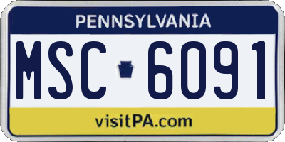 PA license plate MSC6091