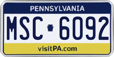 PA license plate MSC6092