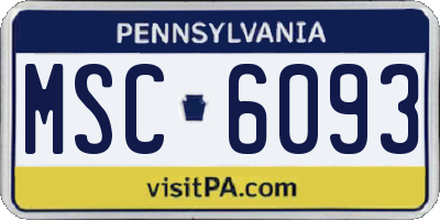 PA license plate MSC6093