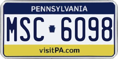 PA license plate MSC6098