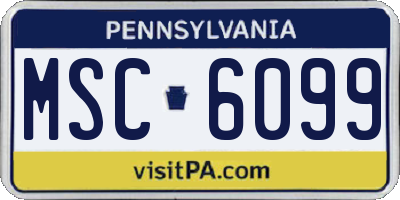 PA license plate MSC6099
