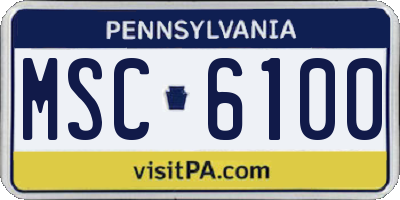 PA license plate MSC6100