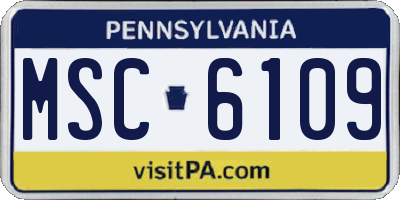 PA license plate MSC6109