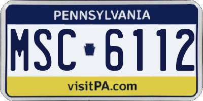PA license plate MSC6112