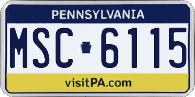 PA license plate MSC6115