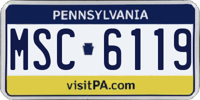 PA license plate MSC6119