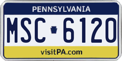 PA license plate MSC6120