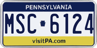 PA license plate MSC6124