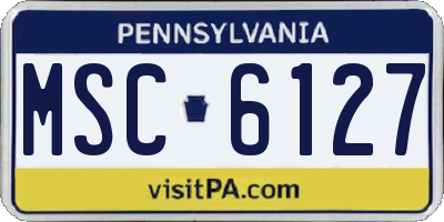PA license plate MSC6127