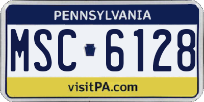 PA license plate MSC6128