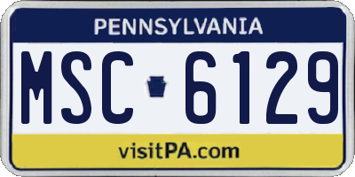 PA license plate MSC6129