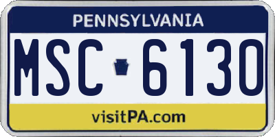 PA license plate MSC6130