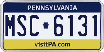 PA license plate MSC6131