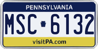 PA license plate MSC6132
