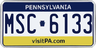 PA license plate MSC6133
