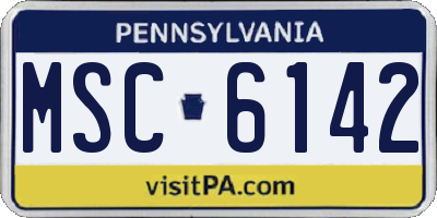 PA license plate MSC6142