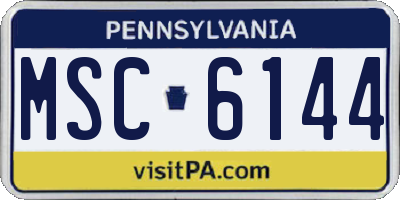 PA license plate MSC6144