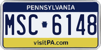 PA license plate MSC6148