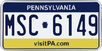 PA license plate MSC6149