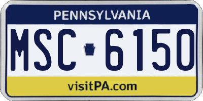 PA license plate MSC6150