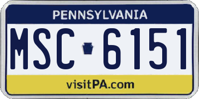 PA license plate MSC6151