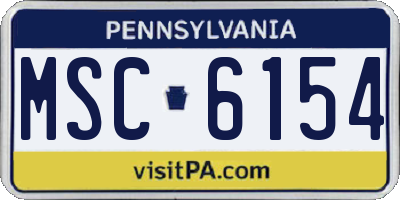 PA license plate MSC6154