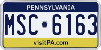 PA license plate MSC6163